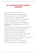 NFL QUESTIONS AND CORRECT ANSWERS