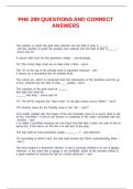 PHE 289 QUESTIONS AND CORRECT ANSWERS