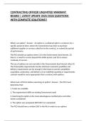 CONTRACTING OFFICER UNLIMITED WARRANT BOARD &vert; LATEST UPDATE 2025&sol;2026 QUESTIONS WITH COMPLETE SOLUTIONS&excl;&excl;