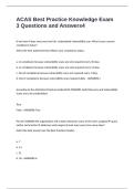 ACAS Best Practice Knowledge Exam 3 Questions and Answers