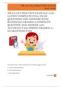 NR 603 CEA PRACTICE EXAM 2025&sol;2026  LATEST COMPLETE FULL EXAM  QUESTIONS AND ANSWERS WITH  RATIONALE GRADED A COMPLETE  QUESTION AND ANSWER 100&percnt;  ACCURATE FALL-SPRING GRADED A&plus;  GUARANTEED PASS 
