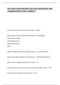 TDC FINAL EXAM REVIEW 2025&sol;2026 QUESTIONS AND ANSWERS RATED 100&percnt; CORRECT&excl;&excl;