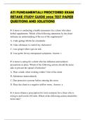 ATI FUNDAMENTALS PROCTORED EXAM RETAKE STUDY GUIDE 2026 TEST PAPER QUESTIONS AND SOLUTIONS