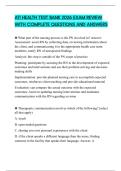 ATI HEALTH TEST BANK 2026 EXAM REVIEW WITH COMPLETE QUESTIONS AND ANSWERS