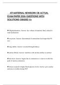 ATI MATERNAL NEWBORN OB ACTUAL EXAM PAPER 2026 QUESTIONS WITH SOLUTIONS GRADED A&plus;