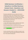 SCBA Business Certification &vert; Salesforce Certified Business Analyst Exam &vert; Questions and Answers Graded A&plus; &vert; 2025&sol;2026 Guide