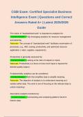 CSBI Exam&colon; Certified Specialist Business Intelligence Exam &vert; Questions and Correct Answers with Rationale &vert; Rated A&plus; &vert; Latest 2025&sol;2026 Guide