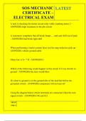 SOS MECHANIC CERTIFICATE &ndash; ELECTRICAL EXAM QUESTIONS AND ANSWERS 2026