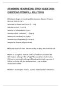 ATI MENTAL HEALTH EXAM STUDY GUIDE 2026 QUESTIONS WITH FULL SOLUTIONS