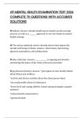 ATI MENTAL HEALTH EXAMINATION TEST 2026 COMPLETE 70 QUESTIONS WITH ACCURATE SOLUTIONS