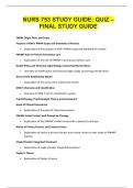 NURS 753 STUDY GUIDE QUIZ &ndash; FINAL STUDY GUIDE