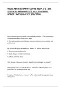 POLICE ADMINISTRATION EXAM 1 &lpar;CHAP&period; 1-4&rpar; &vert; 175 QUESTIONS AND ANSWERS &vert; 2025&sol;2026 LATEST UPDATE &vert; WITH COMPLETE SOLUTIONS&period;