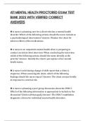 ATI MENTAL HEALTH PROCTORED EXAM TEST BANK 2025 WITH VERIFIED CORRECT ANSWERS
