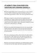 ATI MOBILITY FINAL EXAM PAPER 2026 QUESTIONS WITH ANSWERS GRADED A&plus;