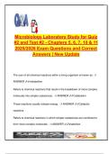 Microbiology Lab Study Guide &vert; Quiz 2025&sol;2026 &vert; 50&plus; Solved Q&A &vert; Aseptic Technique&comma; Microscope Parts&comma; Staining