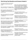 Ohio Driving Test Questions and Answers Graded A