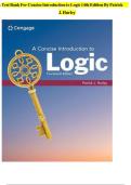 Test Bank For A Concise Introduction to Logic 14th Edition By Patrick J&period; Hurley&comma; All Chapters &vert;&vert;Complete A&plus; Guide