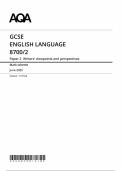 2025 AQA GCSE English Language Mark Scheme Paper 2 &lpar;8700&sol;2&colon; Writers' viewpoints and perspectives&rpar;