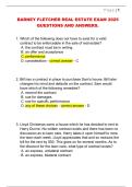 BARNEY FLETCHER REAL ESTATE EXAM 2025  QUESTIONS AND ANSWERS