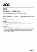 2025 AQA GCSE English Literature Paper 1 &lpar;8702&sol;1&colon; Shakespeare and the 19th-century novel&rpar;