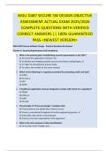 WGU D487 SECURE SW DESIGN OBJECTIVE  ASSESSMENT ACTUAL EXAM 2025&sol;2026  COMPLETE QUESTIONS WITH VERIFIED  CORRECT ANSWERS &vert;&vert; 100&percnt; GUARANTEED  PASS <NEWEST VERSION> 