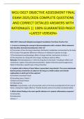WGU D027 OBJECTIVE ASSESSMENT FINAL  EXAM 2025&sol;2026 COMPLETE QUESTIONS  AND CORRECT DETAILED ANSWERS WITH  RATIONALES &vert;&vert; 100&percnt; GUARANTEED PASS&excl;&excl;  <LATEST VERSION>
