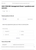 JMU COB 300 Management Exam 1 questions and  answers