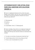 ATI PHARMACOLOGY CMS ACTUAL EXAM PAPER 2026 QUESTIONS WITH SOLUTIONS GRADED A&plus;