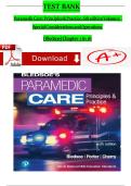 Test bank For Paramedic Care Principles Practice 6th Edition volume 5 ; Special Considerations and Operations