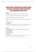 IAHSS BASIC TRAINING FOR HEALTHCARE SECURITY OFFICERS EXAM QUESTIONS AND ANSWERS LATEST 2026