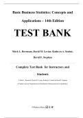 Test Bank for Basic Business Statistics&colon; Concepts and Applications 14th edition by Mark L&period; Berenson&comma; David M&period; Levine&comma; David F&period; Stephan&period;