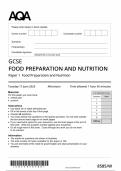 2025 AQA GCSE Food Preparation and Nutrition Paper 1 &lpar;8585&sol;W&rpar;