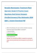 Nevada Wastewater Treatment Plant  Operator Grade IV Practice Exam  Questions And Correct Answers  &lpar;Verified Answers&rpar; Plus Rationales 2026  Q&A &vert; Instant Download Pdf 