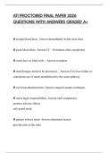 ATI PROCTORED FINAL PAPER 2026 QUESTIONS WITH ANSWERS GRADED A&plus;