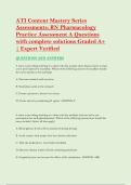 ATI Content Mastery Series Assessments RN Pharmacology Practice Assessment A Questions with Complete Solutions