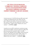 CPC FINAL EXAM 2026 BANK  CURRENTLY TESTING COMPLETE  ACTUAL EXAM QUESTIONS WITH  DETAILED VERIFIED ANSWERS  EXPERT VERIFIED &sol;ALREADY GRADED  A&plus; 