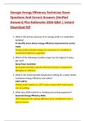 Georgia Energy Efficiency Technician Exam  Questions And Correct Answers &lpar;Verified  Answers&rpar; Plus Rationales 2026 Q&A &vert; Instant  Download Pdf
