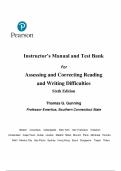 Assessing and Correcting Reading and Writing Difficulties &lpar;6th Edition&rpar; &ndash; Thomas G&period; Gunning &ndash; Solutions Manual and Test Bank &lpar;Chapters 1&ndash;15&rpar;
