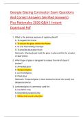 Georgia Glazing Contractor Exam Questions  And Correct Answers &lpar;Verified Answers&rpar;  Plus Rationales 2026 Q&A &vert; Instant  Download Pdf 