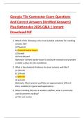 Georgia Tile Contractor Exam Questions  And Correct Answers &lpar;Verified Answers&rpar;  Plus Rationales 2026 Q&A &vert; Instant  Download Pdf 