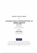 Solutions Manual With Test Bank For Assessing Learners with Special Needs An Applied Approach 8th Edition By Terry Overton