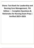 Test bank for leadership and nursing care management 7th edition by diane huber