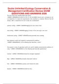 Ducks Unlimited Ecology Conservation & Management Certification Review EXAM QUESTIONS AND ANSWERS 2026&period;pdf