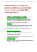 Georgia Millwright Contractor Exam  Questions And Correct Answers &lpar;Verified  Answers&rpar; Plus Rationales 2026 Q&A &vert;  Instant Download Pdf