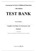 Test Bank For Assessment in Early Childhood Education 8th Edition By Sue Wortham