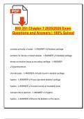 BIO 251 &ndash; Anatomy & Physiology &vert; Exam Q&A &lpar;70&plus;&rpar; &vert; Skeletal System&comma; Bone Structure&comma; Joints &ndash; 2025&sol;2026