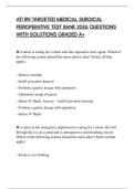 ATI RN TARGETED MEDICAL SURGICAL PERIOPERATIVE TEST BANK 2026 QUESTIONS WITH SOLUTIONS GRADED A&plus;