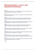 USA Hockey Rules - Level 2 - Set 1 Questions And Answers