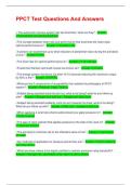 PPCT Test Questions And Answers