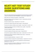 NCATT AET TEST STUDY GUIDE QUESTIONS AND ANSWERS